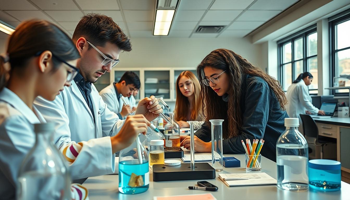 Student using learning strategies while studying