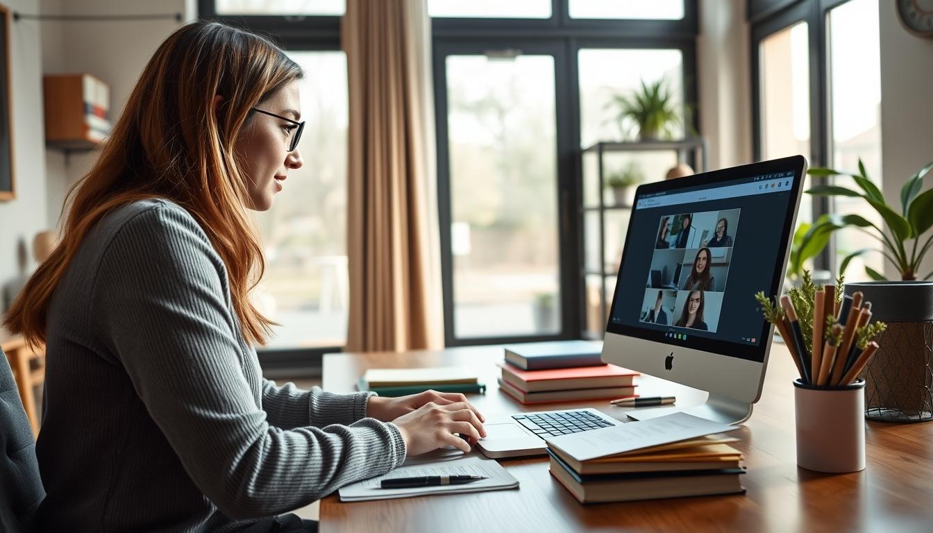 Students studying together in modern classroom